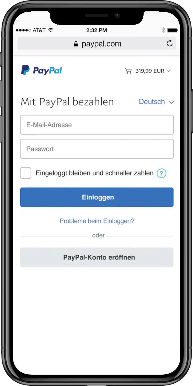 PayPal Ratenzahlung - Schritt 1