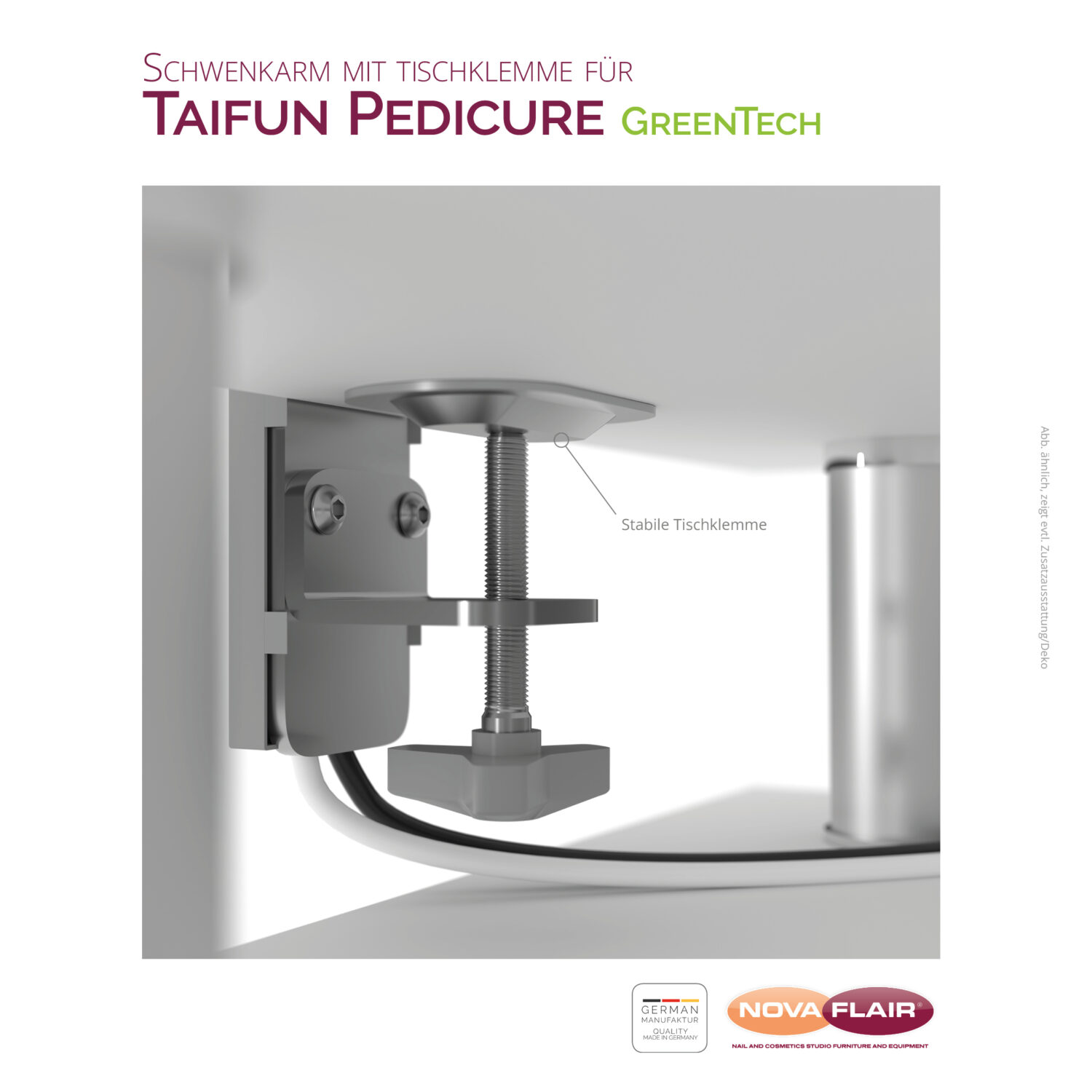 Schwenkarm mit Tischklemme für Taifun Pedicure – Bild 2