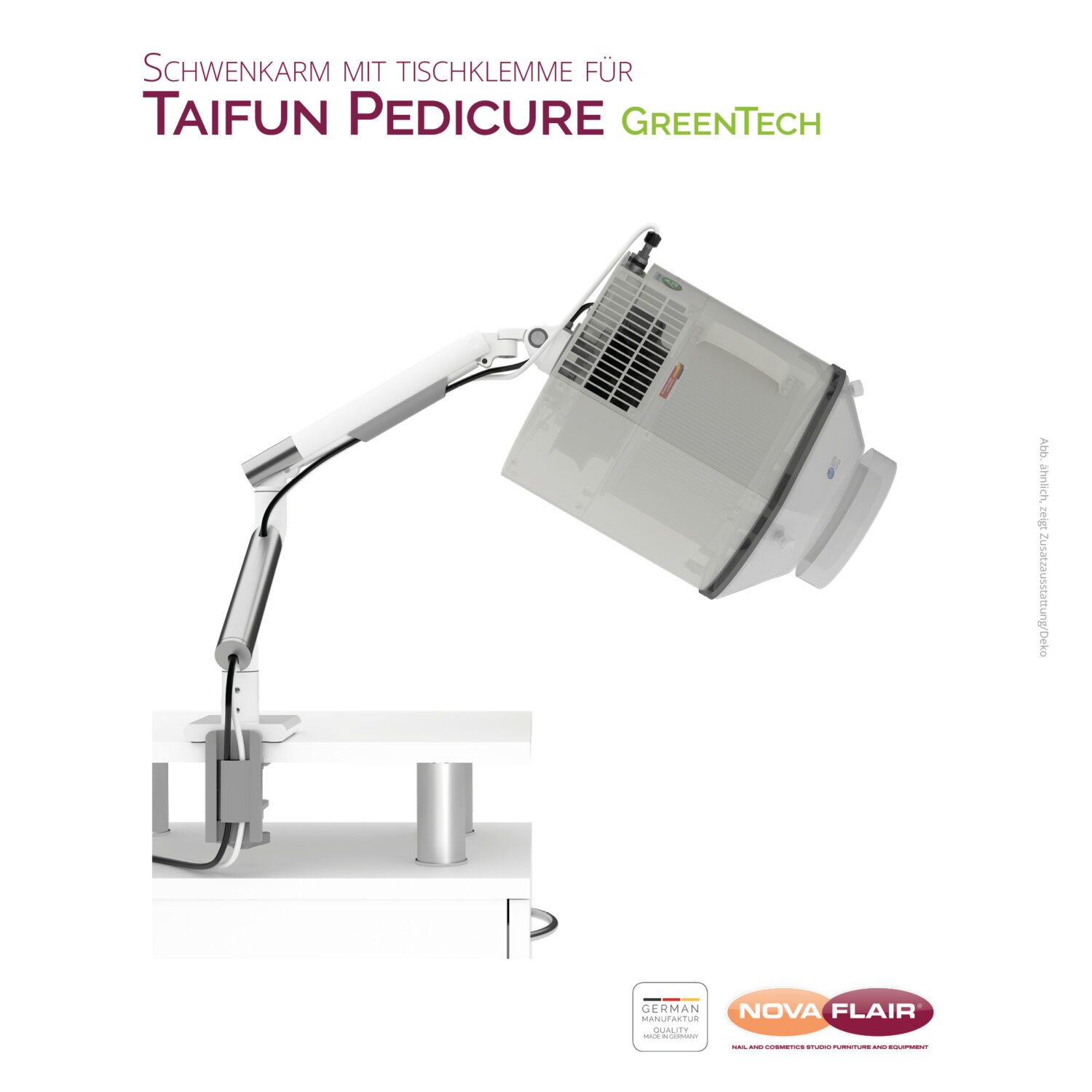 Schwenkarm mit Tischklemme für Taifun Pedicure