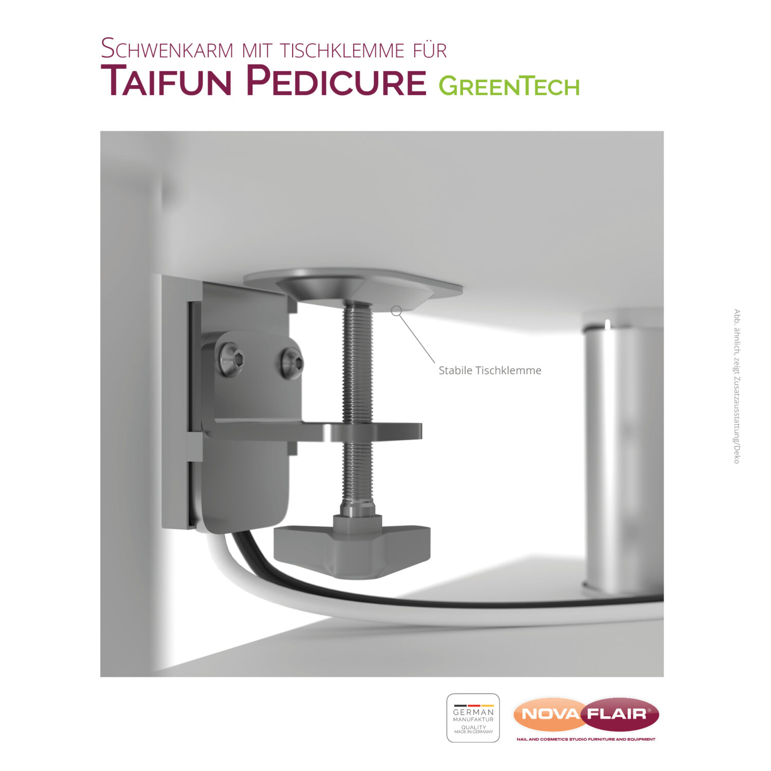 Schwenkarm mit Tischklemme für Taifun Pedicure – Bild 3